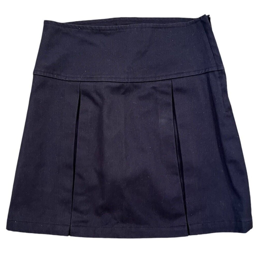Gap Navy Blue School Uniform Pleated Skort Side Zip Girls Size 10 Slim